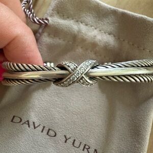 David Yurman X Crossover Cuff with diamond